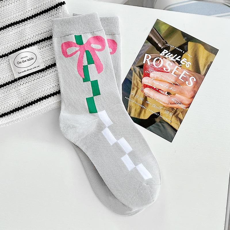 5 Pairs of Women's Spring and Summer New Lovely Boneless Tube Socks