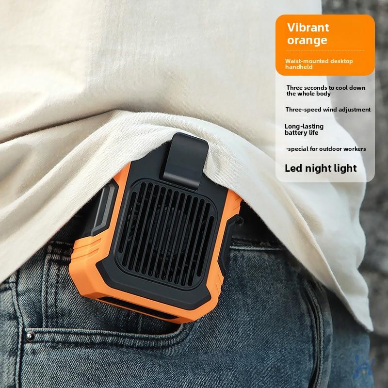 Waist Mount Clip on Fan USB Rechargeable Hand Free High Speed Portable Mini Cooling Fan for Outdoor Working Camping Travel Sport