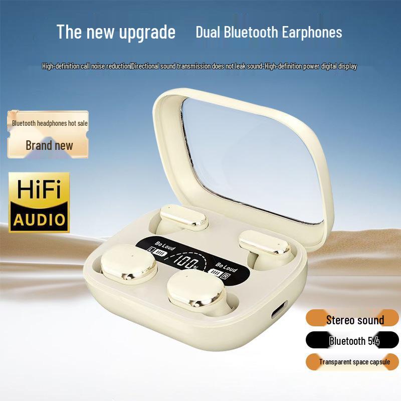 Q8 High-Quality Noise-Cancelling Bluetooth Earphones with Digital Display, Comfortable Fit, Sports-Ready, Wireless 5.4 Core