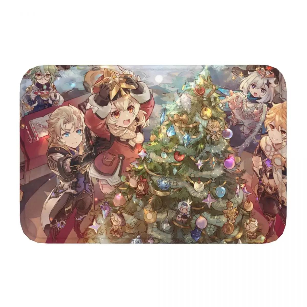 

Non-slip Doormat Genshin Impact Christmas Tree Carpet Living Room Bedroom Mat Outdoor Indoor Decor 40cmx60cm