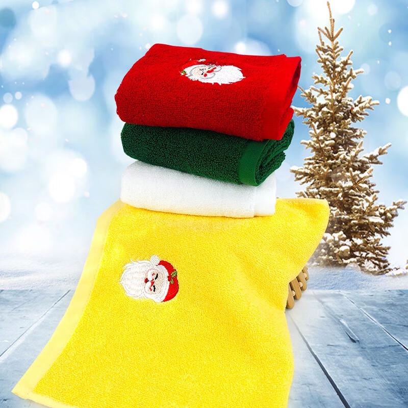 Christmas Embroidered Face Towel Set (4-Pack)
