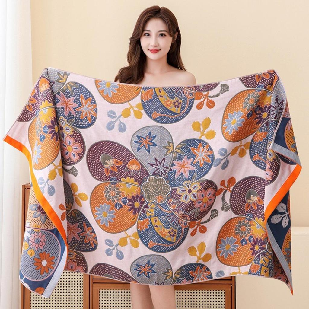 HOMZY Pure Cotton Gauze Bath Towel, Quick Drying, Absorbent Non Shedding Towel for Both Men and Women, Couple Shower Towel