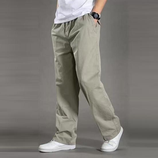 Men Work Pants with Pockets Wide Leg Loose Cargo Pants Solid