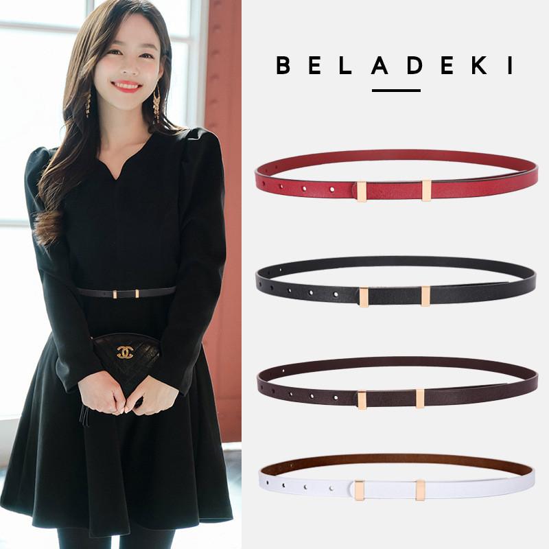 Genuine Leather Womens Belt For Jeans Dress And Pants With Square Buckle For Outdoor Casual Wear