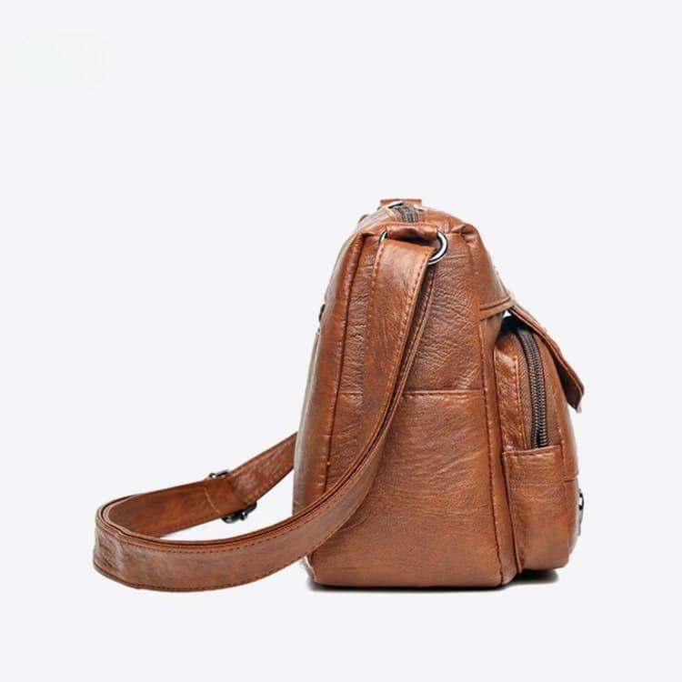Vintage Multi-pocket Crossbody Shoulder Bag Soft Leather Women's Bag