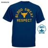 Men'S Project Rock Blood Sweat Respect Graphic T-Shirt Men'S Fashion Short Sleeved Camisetas Slim Fit T-Shirts