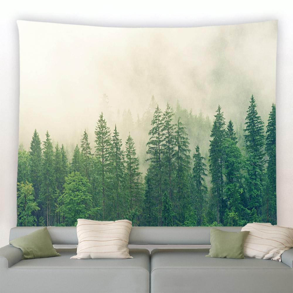 Fantasy Houby Květiny Rostliny Stromy Přírodní Krajina Nástěnná Dekorace Obývací Pokoj Ložnice Tropický Deštný Les Gobelín