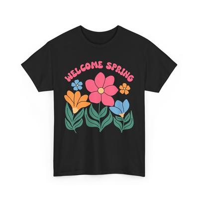 Welcome Spring Shirt | Floral Pattern T-Shirt | Colorful Spring Nature Tee