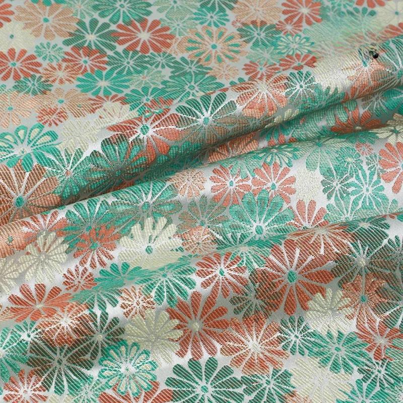 100x145cm 3D Relief Damask Fabric Brocade Jacquard Flower Pattern Fabric DIY Sew New Chinese Cheongsam Dress Hanfu Garments
