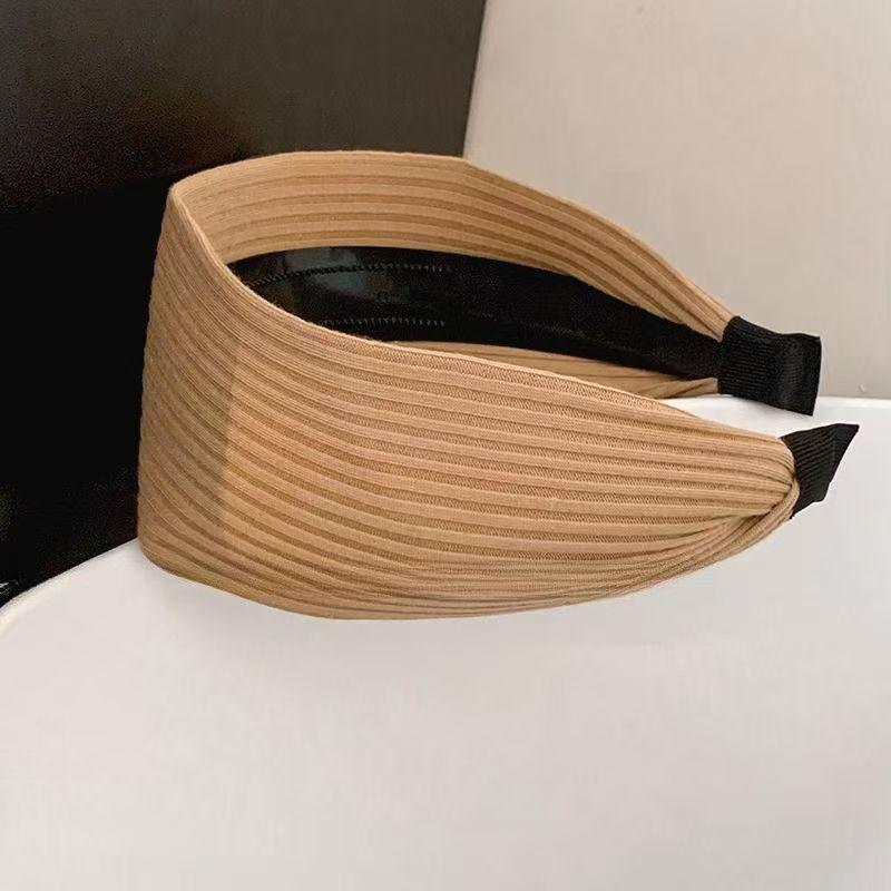 Yi Mengling Graues Strickstirnband mit breiter Krempe für Damen - Herbst/Winter 2025 Neue Kollektion Haaraccessoire.