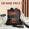 9 Piece Bondage Restraint Kit Bed Bondage Set SM Adult Play Handcuffs Gag Blindfold Spanking Paddle Valentine's Day Gift Set