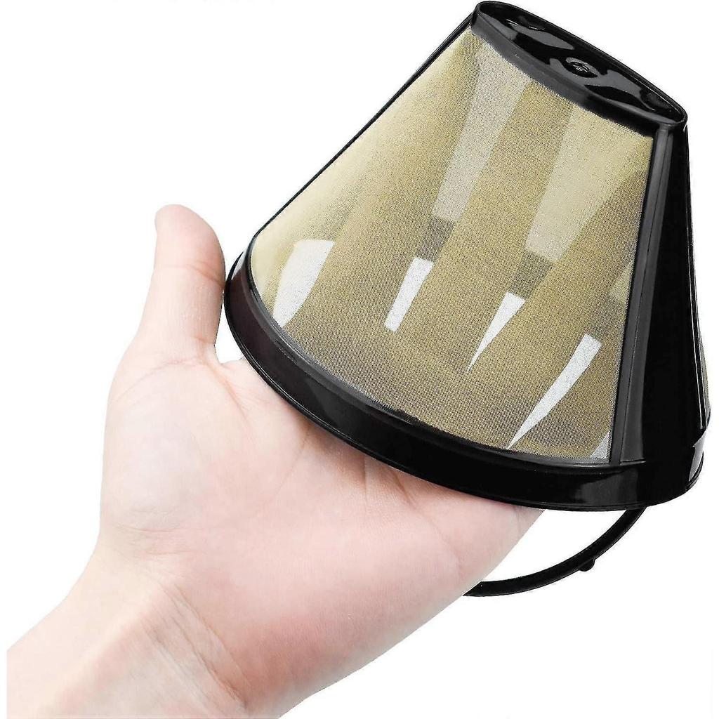 2PCS Reusable Coffee Filters Cone Style Size 4 Washable Household Coffee Mesh Basket Cup - DD0