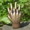 Holding Hands Statue Artistic Resin Sculpture Palm Gesture Design Ornament Metallic Texture Indoor Outdoor Decor