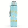 1PC Golden Gym Vintage Text Print 750ml colorful plastic sports water bottle leakproof pop up lid with straw for outdoor work home use