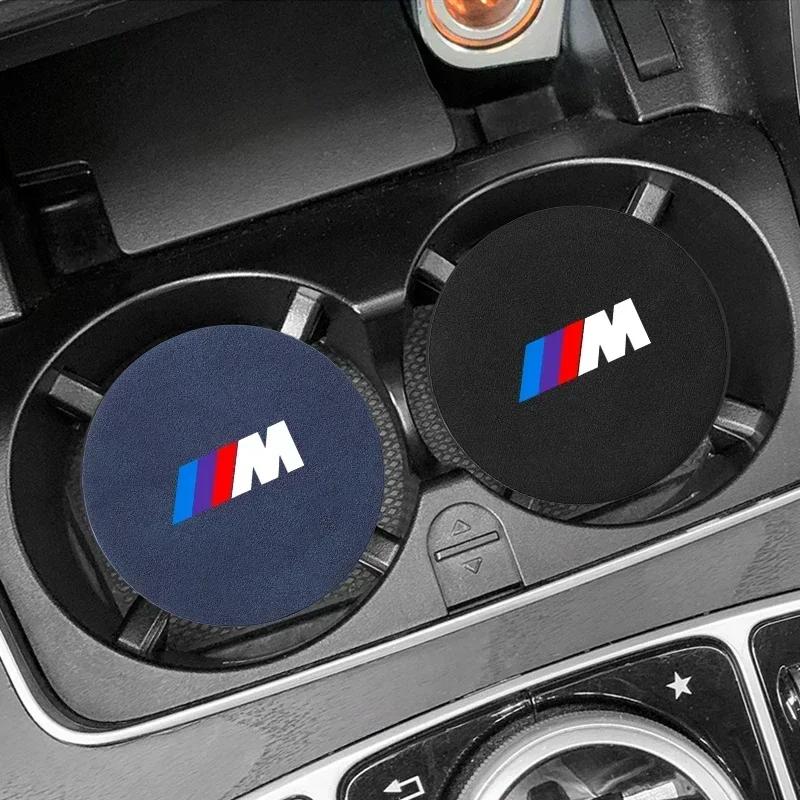 Wildleder Auto Rutschfest Wasserbecher Isolierpad Dekorative Wasseruntersetzer Für BMW M E46 E90 E60 F10 F30 F20 E39 E36 X5 E70 F25 F15