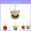 Cute Plush Burger French Fries Toy Children Lovely Decor Gift Bag Backpack Pendant 10cm
