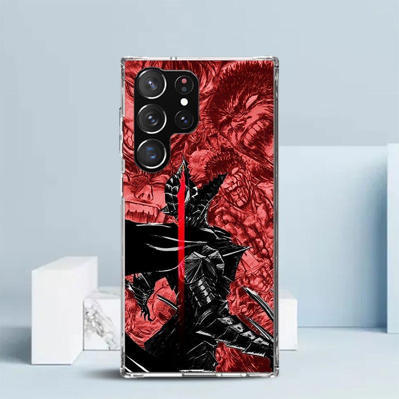 Black White G-Guts B-Berserks Phone Case For Samsung Galaxy S24 S25 Edge S26 Ultra S22 S23 Plus S21 + S20 FE Soft TPU Back Cover