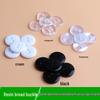 Round Four-Hole Pearlescent Resin Buttons: Black/White, Wide/Thin Edge, Hand-Sewn for Shirts & Cardigans