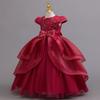 Girls Princess Dresses Irregular Long Mesh Dress Dresses Middle Large Children Piano Performance Clothes Christmas Costumes  Girl's Favourite Dress