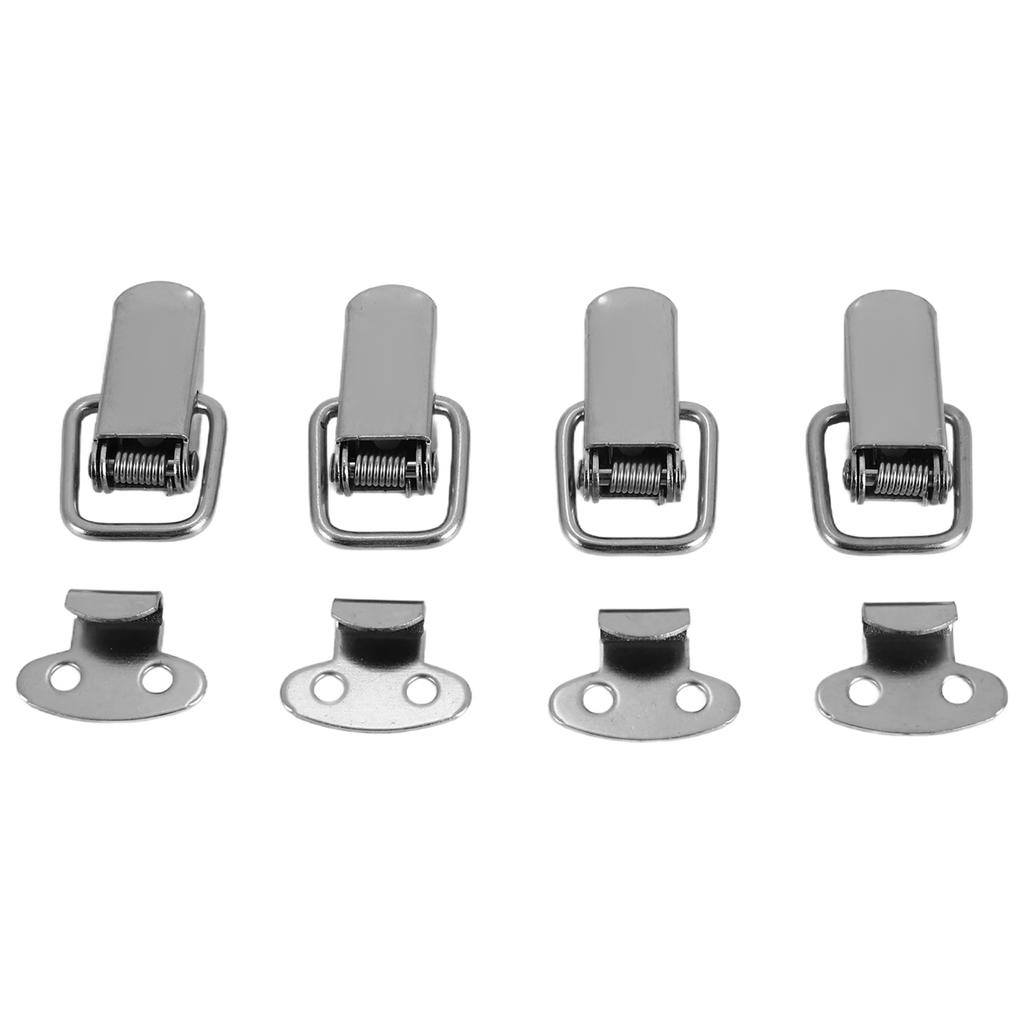 BHBL Cabinet Silver Tone Spring Loaded Toggle Switch Hasp 4 pcs