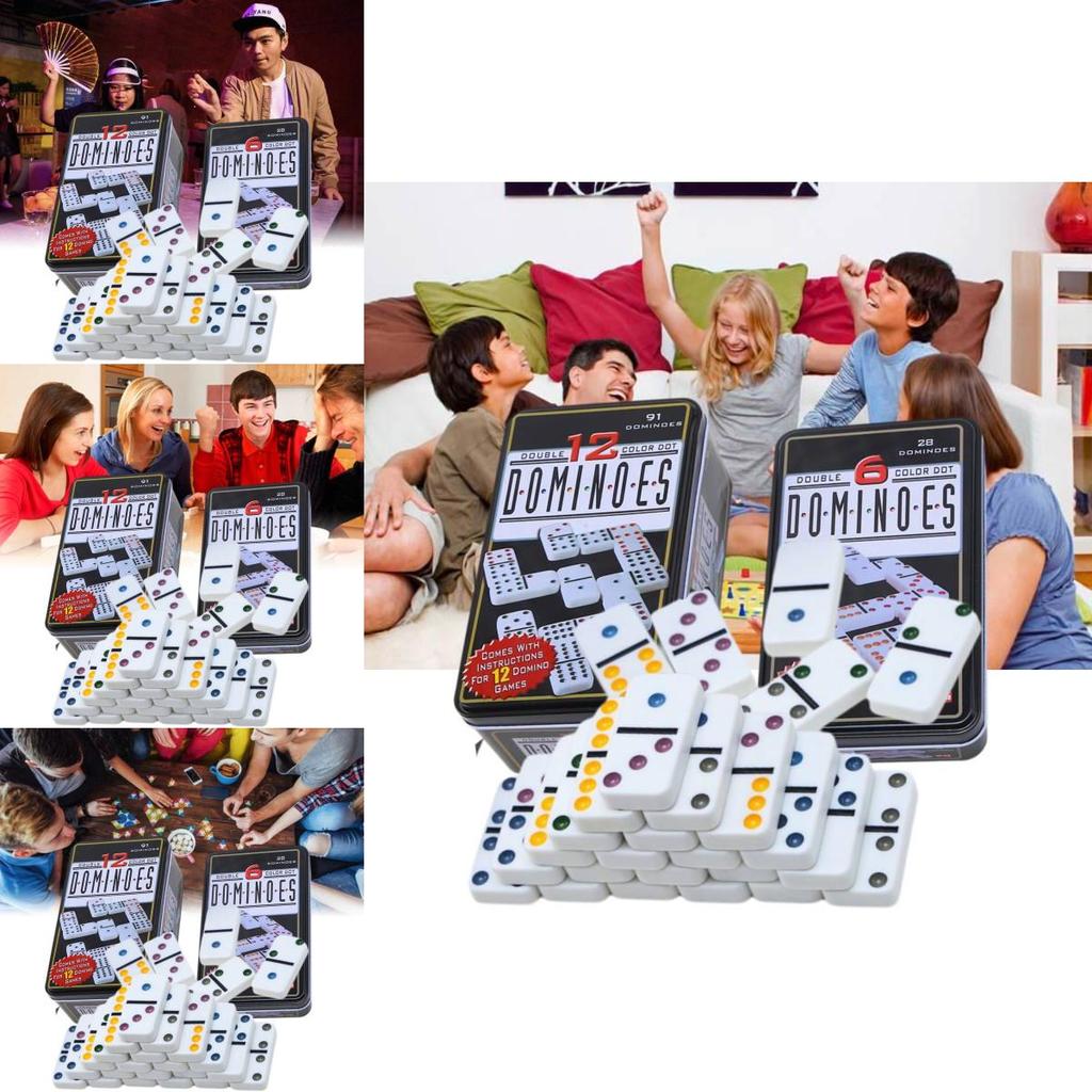 Colorful Dominoes Set With Dual Six And Dual Twelve Designs For Fun Family Game Nights