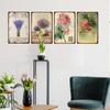 Pastoral Style Flower Plaque Metal Tin Sign Lavender Rose Retro Plates Poster for Living Room Home Garden Wall Decor 20x30cm