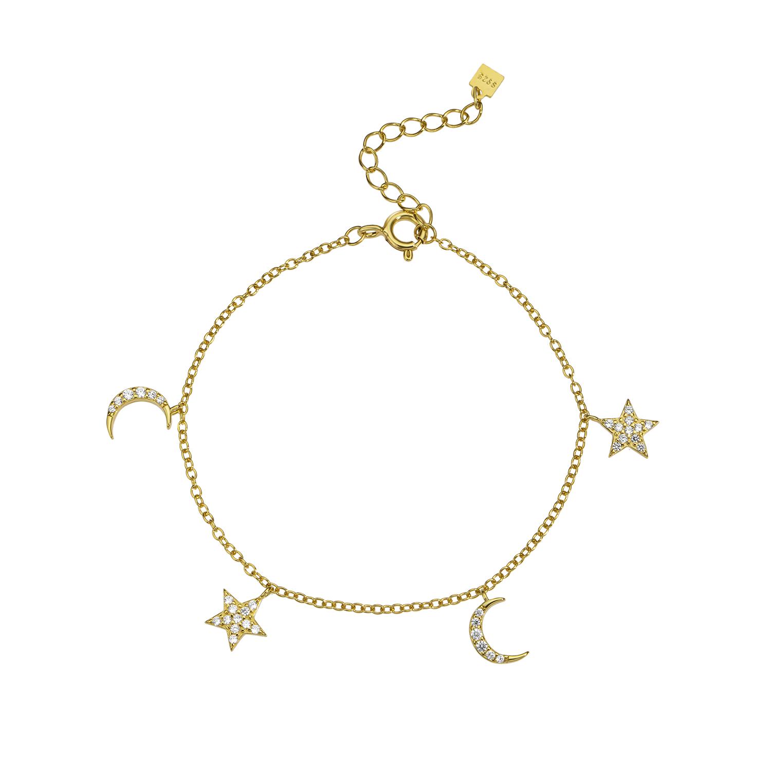 

ANDYWEN 2023 Новый Стерлингового Серебра 925 Звезда Луна Браслет-Цепочка Женские Роскошные Модные Ювелирные Изделия Роскошные Ювелирные Изделия Для Вечеринок M