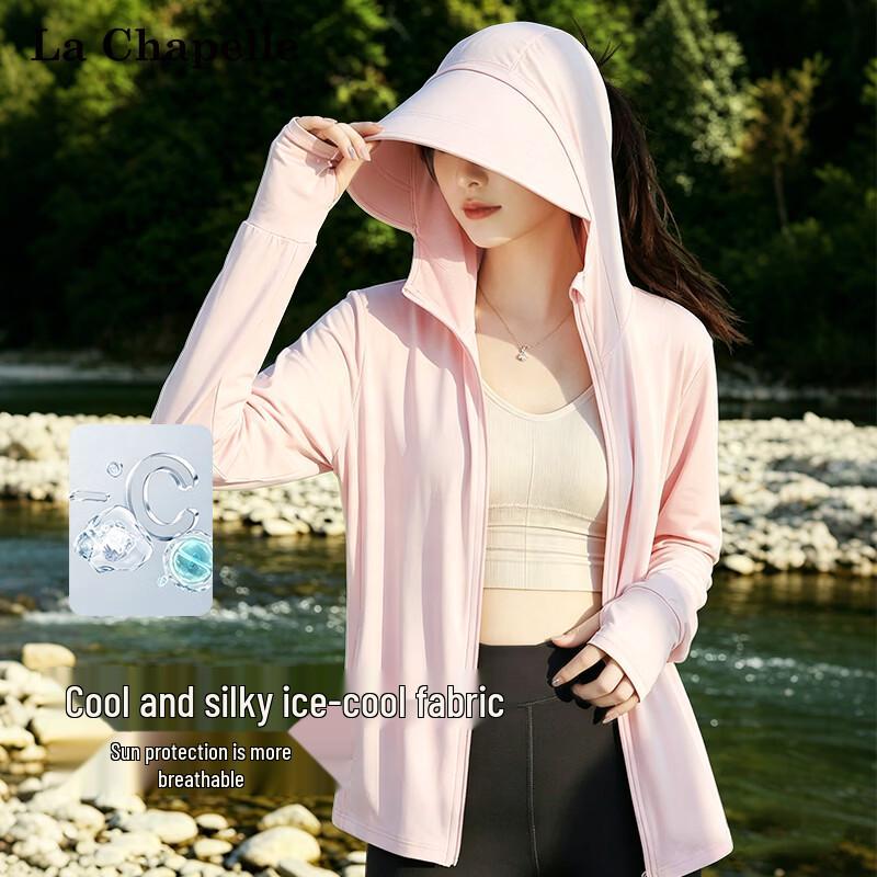 La Chapelle Women s Hooded Ice Silk UV Sun Protection Jacket M