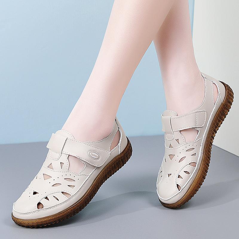35-42 Damskie Letnie Modne Buty z Pustymi Otworami Plus Size Casualowe Damskie Buty Płaskie Sandały