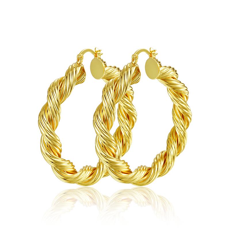 Chic Golden Geometric Hoop Earrings: Stylish and Charming Commuter Gift for Women