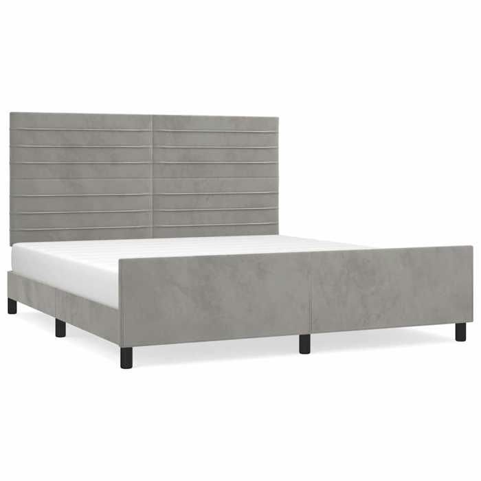 Maison Exclusive - Cadre de lit sans matelas gris clair velours