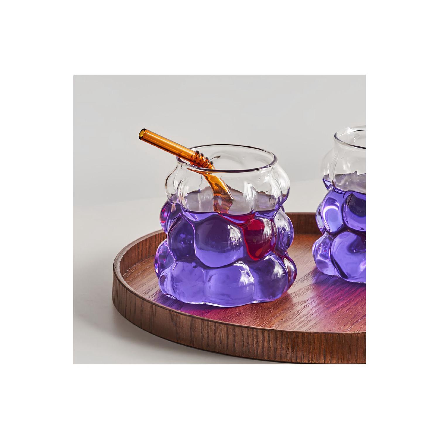 

Heat Resistant Borosilicate Glass Grape Cup - Embossed Coffee And Presentation Cup