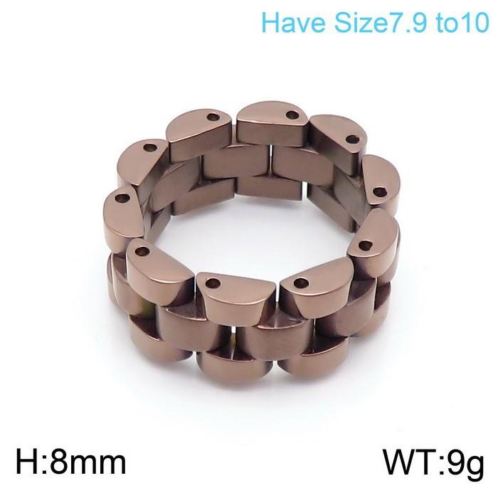 

Кільце з титанової сталі, дизайн ланцюжка для годинника, хіп-хоп прикраса, чоловіче просте вітрозахисне кільце з нержавіючої сталі No.10