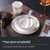 Hotel Restaurant Ceramic Tableware Set: Plates, Bowls, Cutlery, Chopsticks for Private Rooms - 7 or 8 Pieces