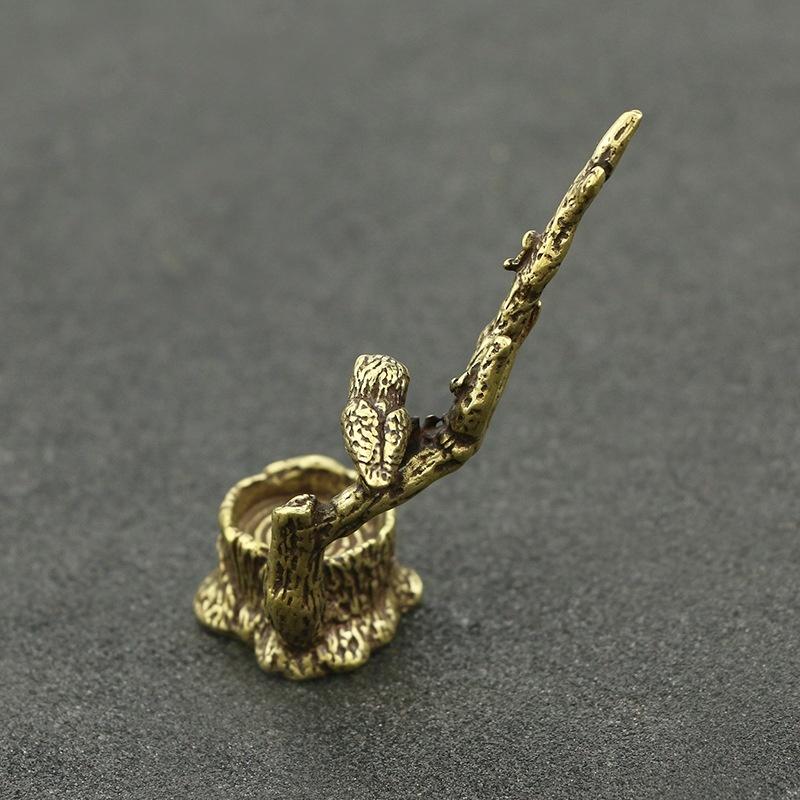 Antique Copper Plum Tree Branch Decoration Creative Animal Tree Stump Incense Burner Home Office Office Desk Decoration