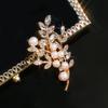 Elegant Artificial Pearl Gardenia Leaf Brooch