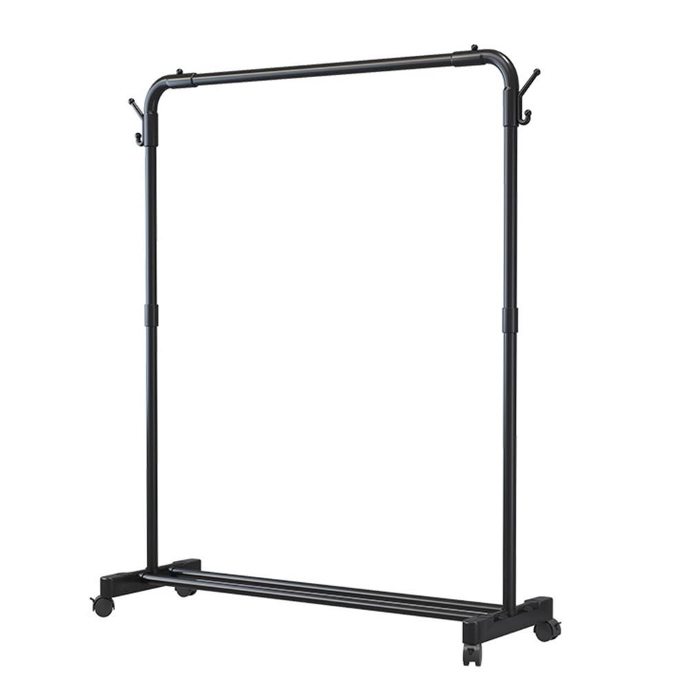 

Металлическая вешалка для одежды с полкой для хранения на колесах, передвижная вешалка для одежды, портативная вешалка-гардероб для развешивания одежды, платьев, пальто чёрный