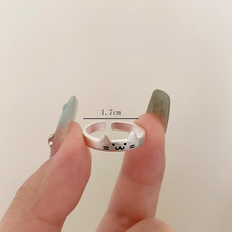 

2pcs Simple Design Cute Cat Dog Animal Adjustable Couple Ring for Women Men Cartoon Fashion Couple Friends Rings Jewelry Gifts resizable