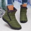 Fashion Casual Side Zip Furry Snow Boots Women 2025 Winter Comfort Round Toe Medium Heel Booties Warm Short Plush Waterproof Ankle Boots