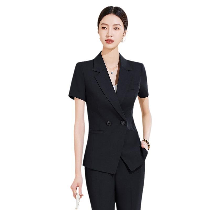 Damski garnitur blezerowy w stylu koreańskim z wyższej półki do profesjonalnego i casualowego noszenia latem