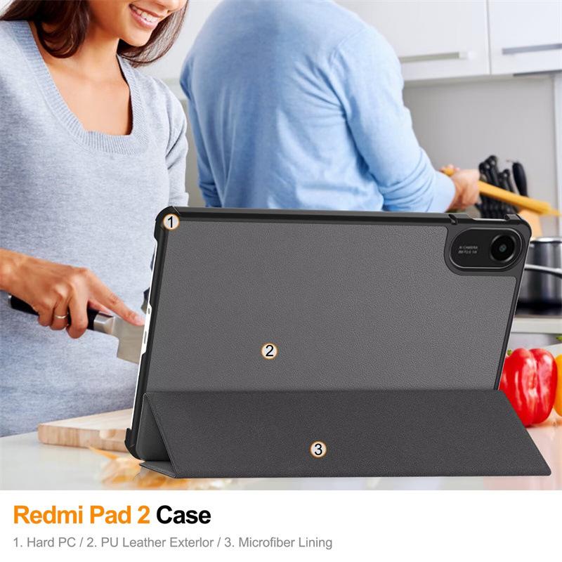 Xiaomi Redmi Pad 2 Tri-fold Cartoon Protective Case