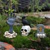 3 ks Halloweenské zahradní ozdoby Strašidelná vrána Lebka Duch Ruční náhrobní kameny Sochy Gotická figurka koster pro vnitřní venkovní výzdobu