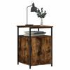 Nightstand Smoked Oak Finish 40 X 42 X 60 Cm Engineered Wood
