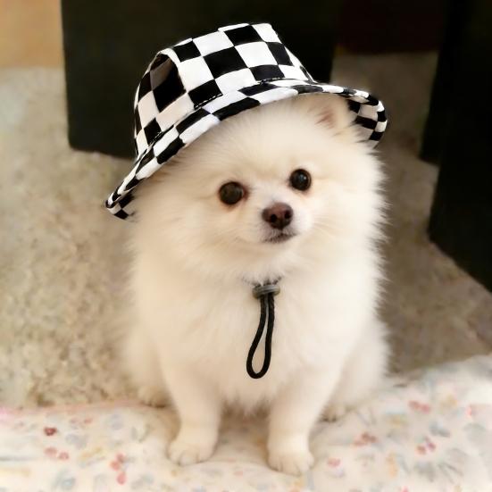 Pet Hiking Hat Dog Sun with Ear Holes, Wide Brim Protection Hat, Adjustable Cooling Drawstring for Small And Medium Dogs Outdoor Walking