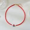Fashion Watermelon Soft Ceramic Beaded Choker Necklace for Women Boho Colorful Rice Beads Pearl Clavicle Chain Necklace Jewelry