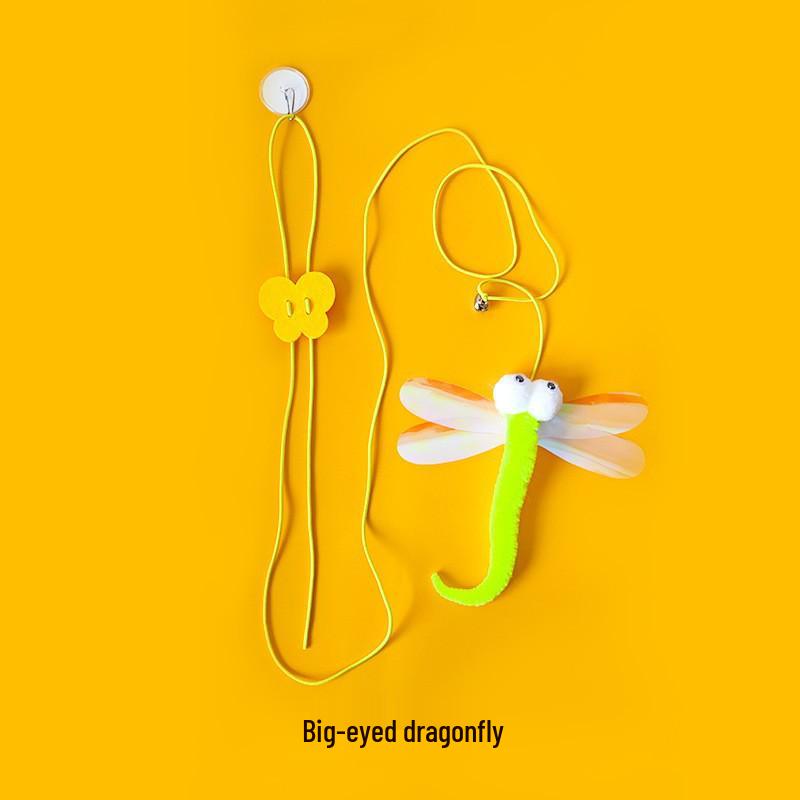 Elastic Cat Feather & Bell Teaser Wand with Hanging Mouse Toy for Boredom Relief