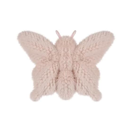 Peluche Abricot Agneau Rose Élégant Papillon, Doux, Mignon, Moelleux, 24cm