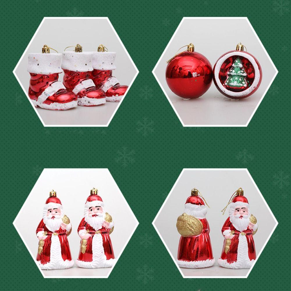 Creative Santa Claus Hanging Ornaments Delicate Waterproof Christmas Ball Painted Christmas Tree Decoration Pendant Wedding