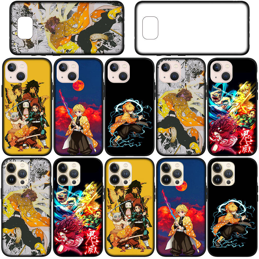 Cover for iPhone 17 16 15 Xiaomi Poco Redmi Note 14 13 12 X Pro Max Samsung Galaxy S25 S24 S23 OPPO Huawei Demon Slayer Tanjirou Agatsuma Zenitsu Case