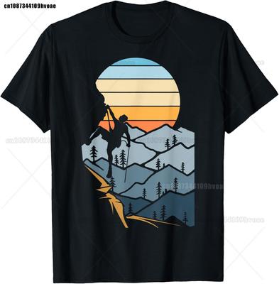 Bergsteiger Fels Sport Hobby Retro Klettern T-Shirt
